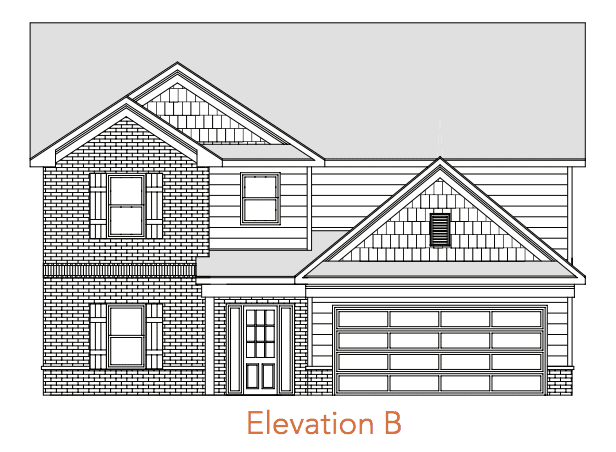 Baldwin floor plan new homes Atlanta including Fairburn, East Cobb & Villa Rica, GA.